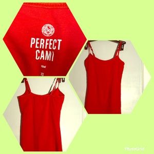 Women’s fitted red cami tank top